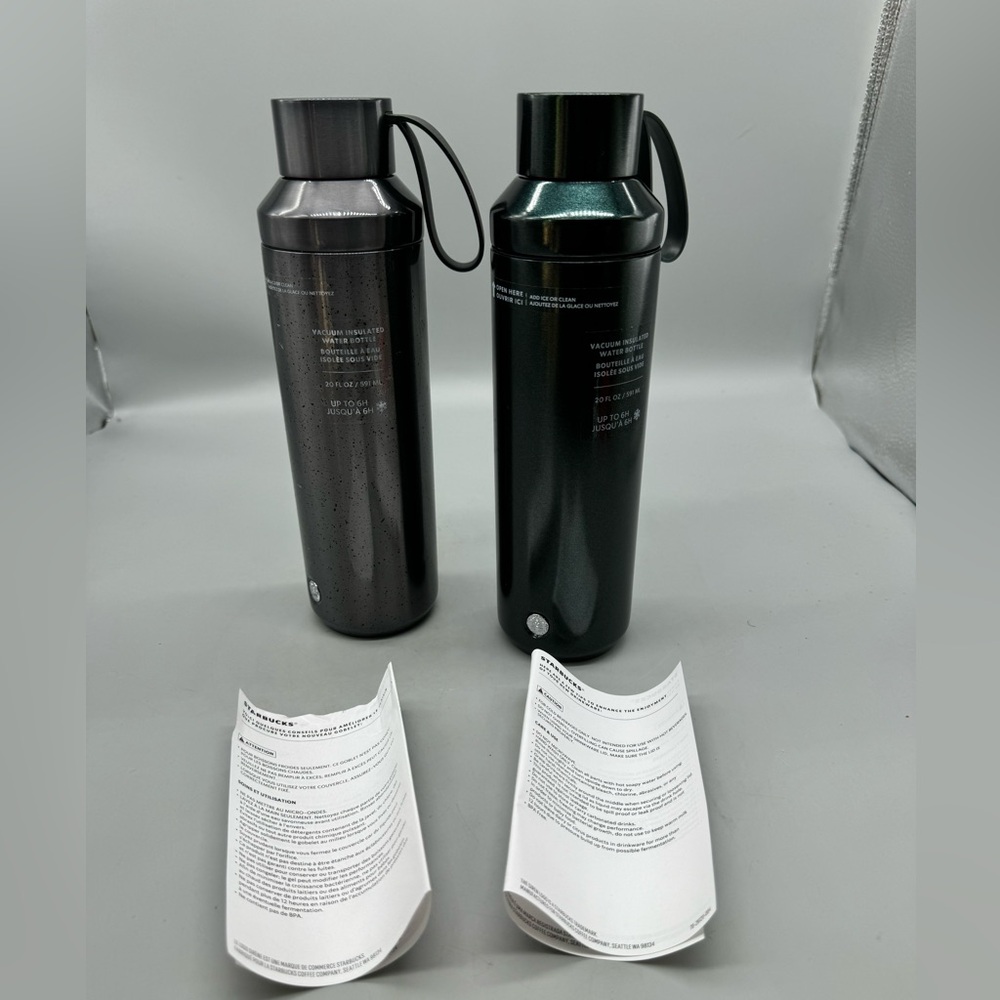 Starbucks Bundle Gunmetal Speckle Stainless-Steel Water Bottle (20 fl oz) NWT